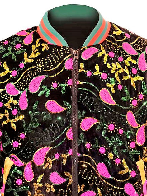 Gucci floral velvet bomber on sale jacket