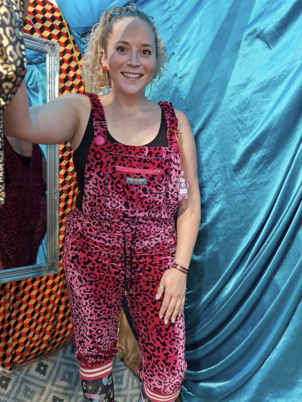 Magenta Leopard | Cropped Disarray Dungarees | Unisex