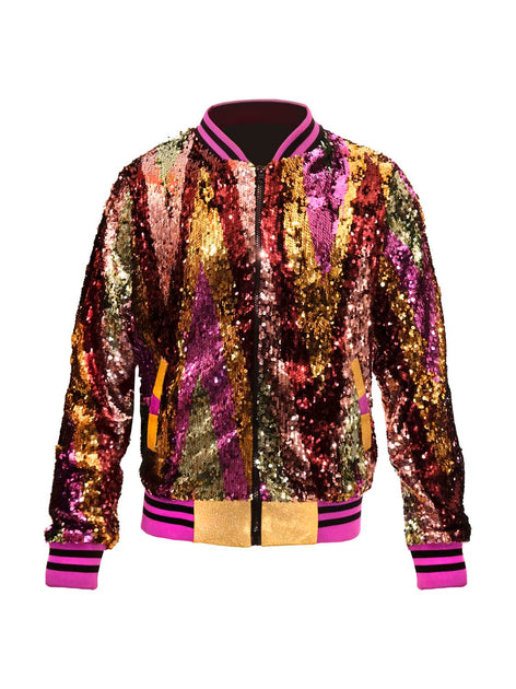 TALLIA Gold Sequin Bomber Jacket スパンコール