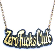 Sweary Statement Chain (Mini) - Luinluland Collab - Zero Fucks Club - Glitter Black
