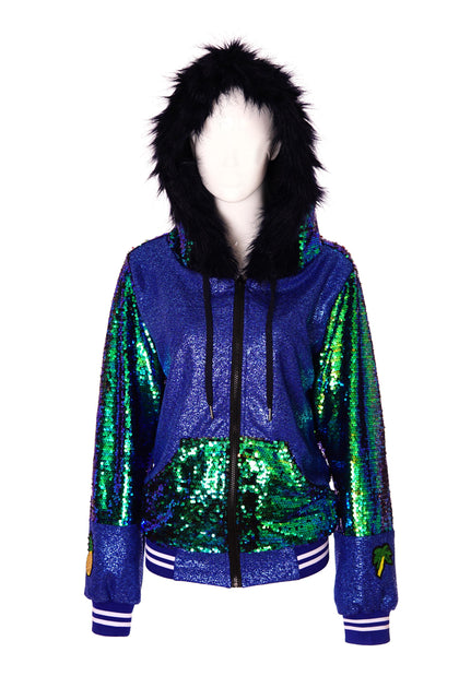 Sequin zip up hoodie shop