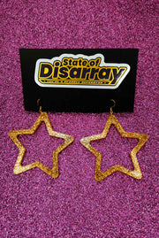 Superstar - Mega - Glitter Gold - Statement Earrings