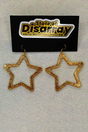 Superstar - Mega - Glitter Gold - Statement Earrings