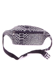 Black with Silver Snakeskin State of Disarray Metallic colourful Bumbag Fanny Pack Party Utility Bag