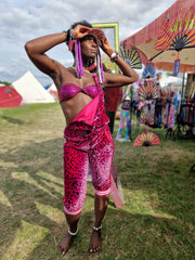 Magenta Leopard | Cropped Disarray Dungarees | Unisex