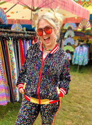 Rainbow Roller Disco | Disarray Sequin Bomber Jacket | Unisex