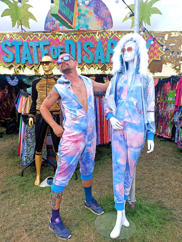 Baby Blue Pink Velvet Jumpsuit/Onesie Unisex State of