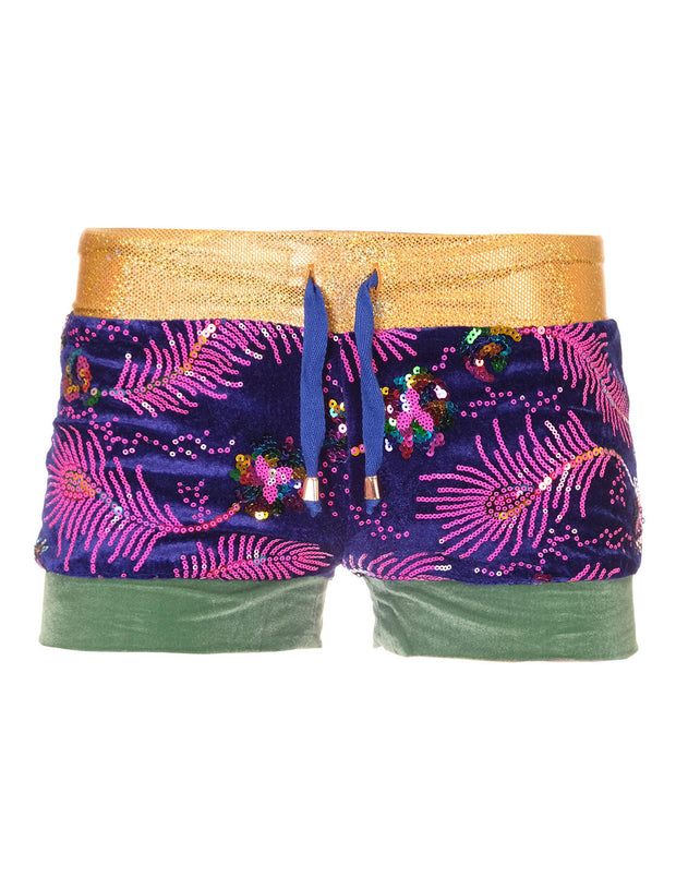 Party Peacock | Sequin Booty Shorts / Hot Pants