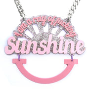 Sweary Statement Chain (Mega) - Luinluland Collab - Sunshine - Glitter Pink & Rasberry