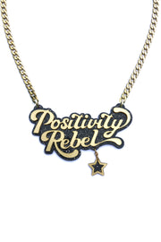 Positivity Rebel - Statement Chain (Mega) - Luinluland Collab - Glitter Black
