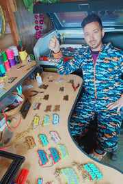 Superstar - Mega - Neon Orange (Transparant) - Statement Earrings