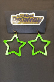 Superstar - Mega - Lime Green - Statement Earrings