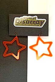 Superstar - Mega - Neon Orange (Transparant) - Statement Earrings