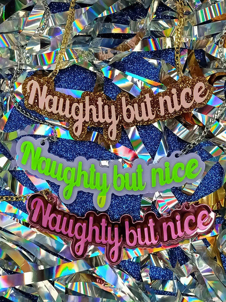 Naughty But Nice - Statement Acrylic Necklace - Choose Your Colours