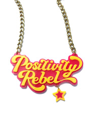 Positivity Rebel - Statement Chain (Mega) - Luinluland Collab - Hot Pink & Yellow