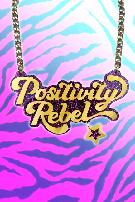 Positivity Rebel - Statement Chain (Mega) - Luinluland Collab - Glitter Magenta