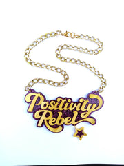 Positivity Rebel - Statement Chain (Mega) - Luinluland Collab - Glitter Magenta