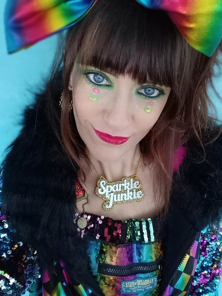 Sparkle Junkie - Choose your colours - Statement Acrylic Necklace
