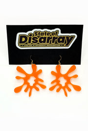 Splat Attack -  Mini- orange - Statement Earrings