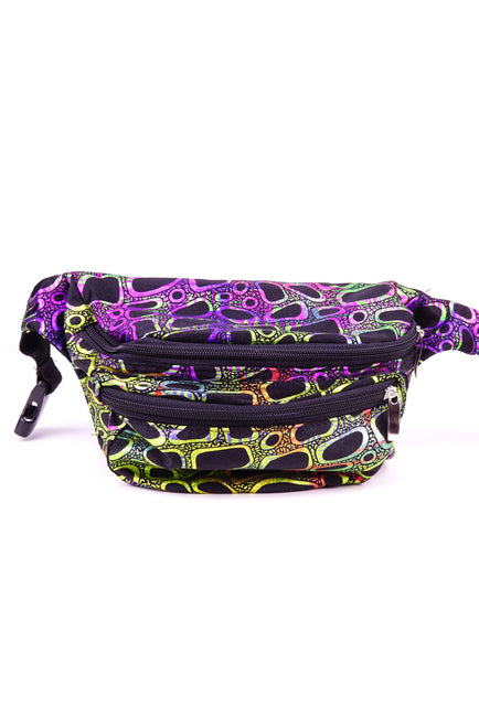 80s pattern.  State of Disarray Metallic colourful Bumbag Fanny Pack Party Utility Bag 