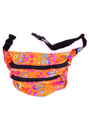 Orange Rainbow Leopard  State of Disarray Metallic colourful Bumbag Fanny Pack Party Utility Bag 