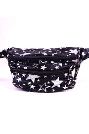 Black with silver stars  State of Disarray Metallic colourful Bumbag Fanny Pack Party Utility Bag 