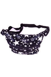 Black with silver stars  State of Disarray Metallic colourful Bumbag Fanny Pack Party Utility Bag 