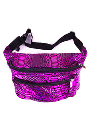 Magenta Snakeskin  State of Disarray Metallic colourful Bumbag Fanny Pack Party Utility Bag 