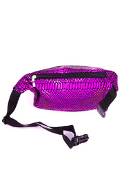 Magenta Snakeskin  State of Disarray Metallic colourful Bumbag Fanny Pack Party Utility Bag 