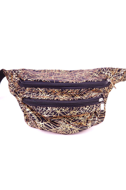Gold Fireworks State of Disarray Metallic colourful Bumbag Fanny Pack Party Utility Bag 
