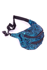 Blue Firework pattern State of Disarray Metallic colourful Bumbag Fanny Pack Party Utility Bag 