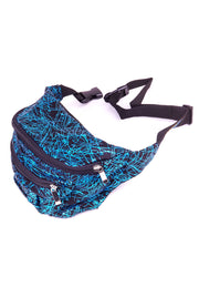 Blue Firework pattern State of Disarray Metallic colourful Bumbag Fanny Pack Party Utility Bag 