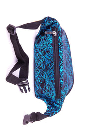 Blue Firework pattern State of Disarray Metallic colourful Bumbag Fanny Pack Party Utility Bag 