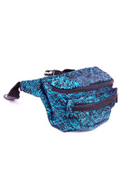 Blue Firework pattern State of Disarray Metallic colourful Bumbag Fanny Pack Party Utility Bag 