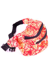 Red & Gold floral  State of Disarray Metallic colourful Bumbag Fanny Pack Party Utility Bag 