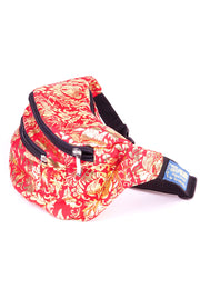 Red & Gold floral  State of Disarray Metallic colourful Bumbag Fanny Pack Party Utility Bag 