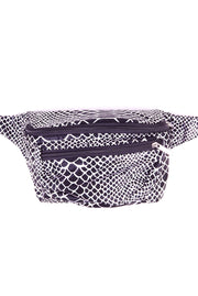 Black with Silver Snakeskin State of Disarray Metallic colourful Bumbag Fanny Pack Party Utility Bag 
