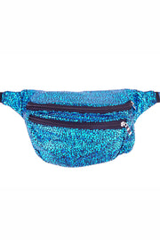 Turqouise Crackle effect.  State of Disarray Metallic colourful Bumbag Fanny Pack Party Utility Bag 
