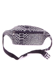 Black with Silver Snakeskin State of Disarray Metallic colourful Bumbag Fanny Pack Party Utility Bag 