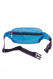 Turqouise Crackle effect.  State of Disarray Metallic colourful Bumbag Fanny Pack Party Utility Bag 