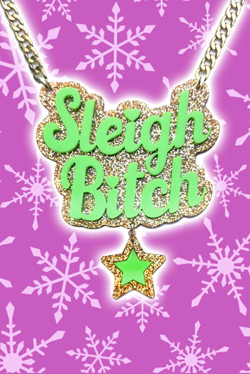 Sleigh Bitch - Statement Chain (Mega) - Luinluland Collab - Glitter Gold