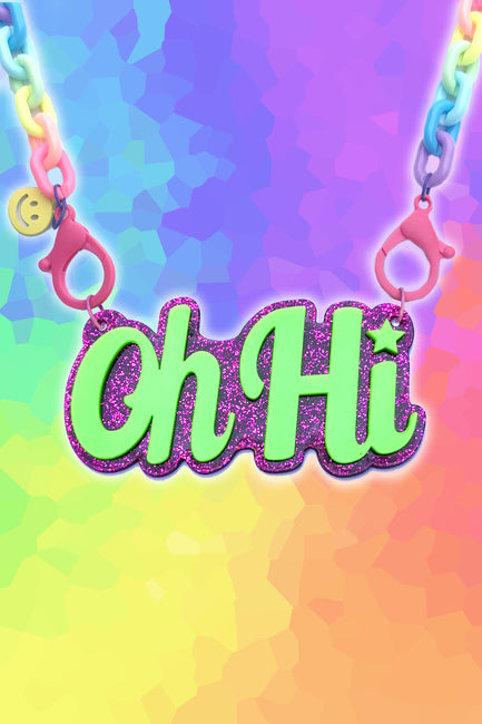 Oh Hi - Statement Chain (Mega) - Luinluland Collab - Glitter Magenta