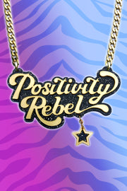 Positivity Rebel - Statement Chain (Mega) - Luinluland Collab - Glitter Black